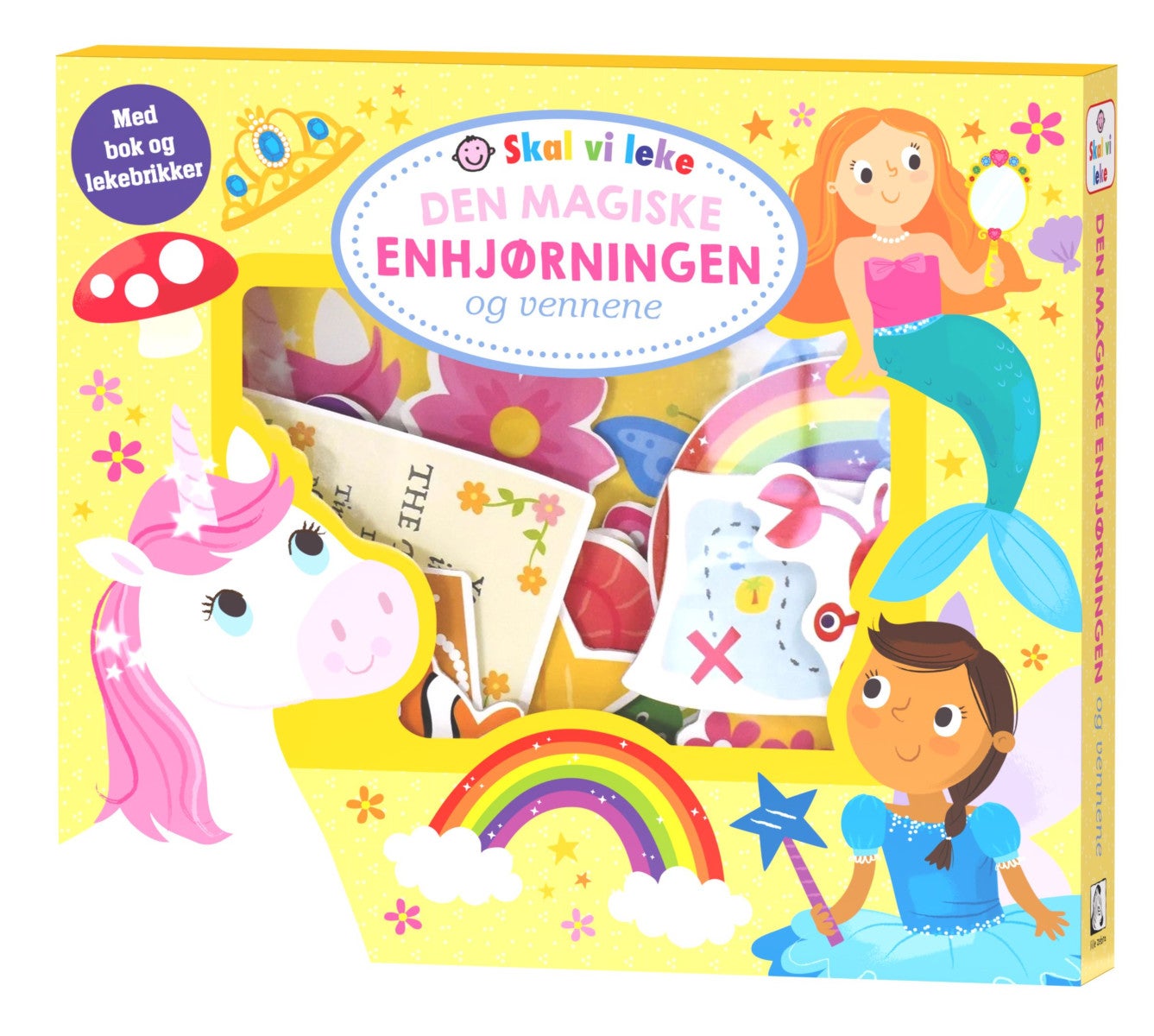 Den magiske enhjørningen og vennene. Skal vi leke. Med bok og lekebrikker - skal vi leke : med bok og lekebrikker