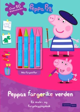 Peppas fargerike verden. En male- og fargeleggingsbok. Med 4 fargestifter og over 50 klistremerker - en male- og fargeleggingsbok