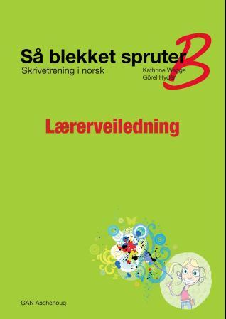 Så blekket spruter  B - lærerveiledning : skrivetrening i norsk
