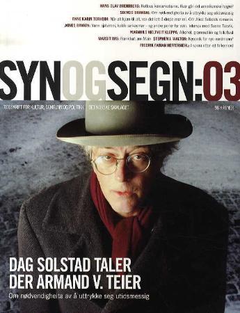 Syn og segn - hefte 3-2008 : tidsskrift for kultur, samfunn og politikk