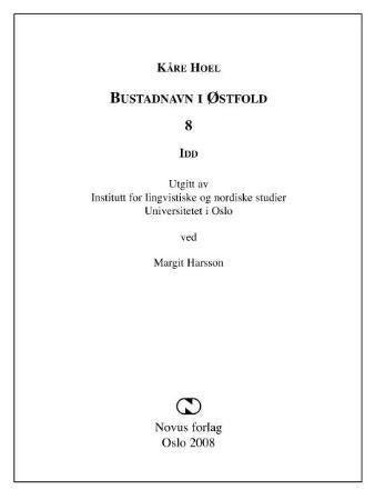 Bustadnavn i Østfold - 8 : Idd