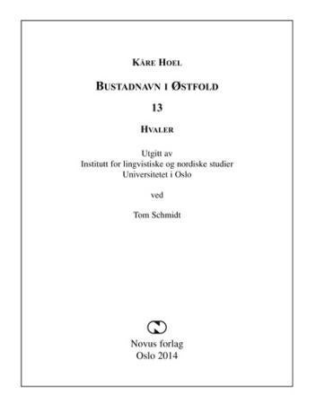 Bustadnavn i Østfold - 13 : Hvaler
