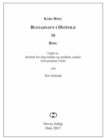 Bustadnavn i Østfold - 16 : Berg