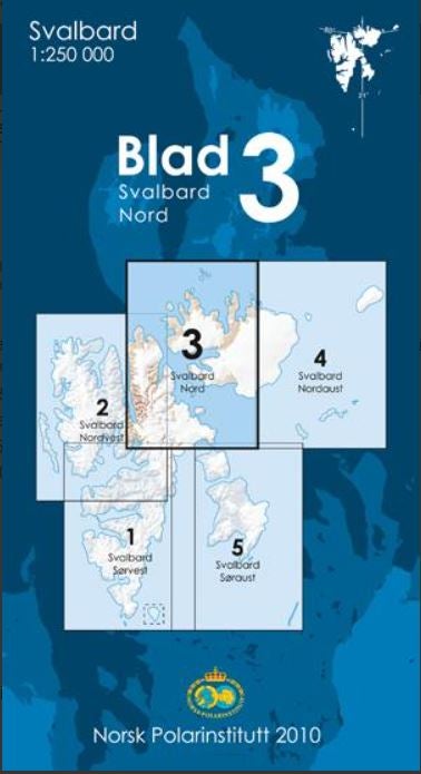 Svlbard kart nord kartblad 3 i 1:250 000