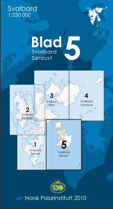 Svalbard kart søraust blad 5 i 1:250 000