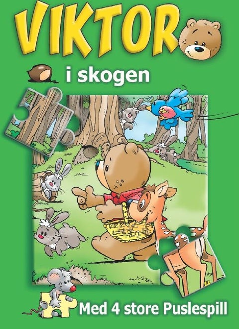 Viktor i skogen - med 4 store puslespill