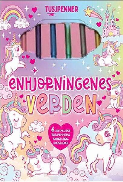 Enhjørningenes verden med metalliske tusjpenner