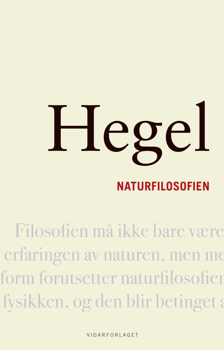 Bilde av Naturfilosofien Av Georg Wilhelm Friedrich Hegel