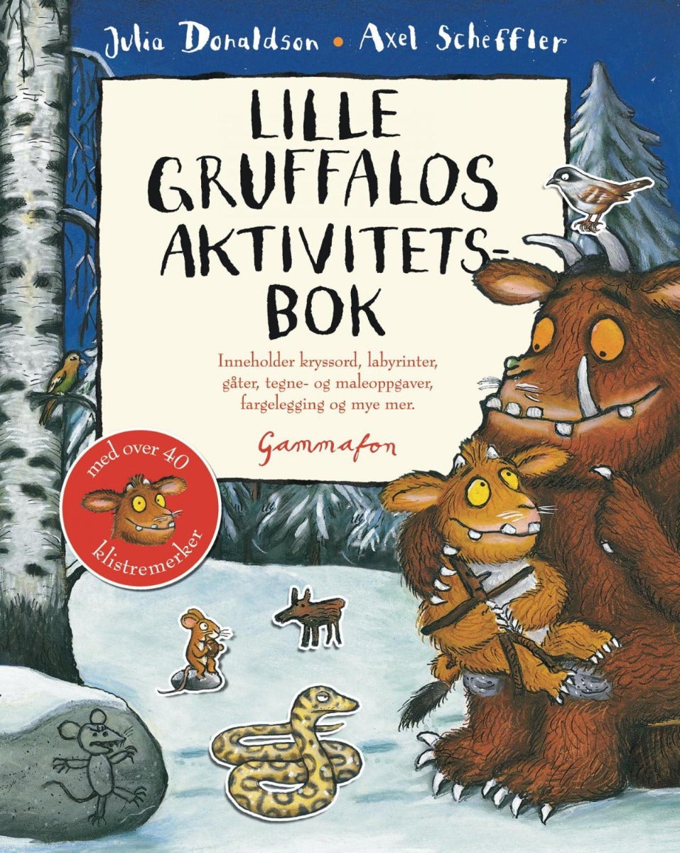 Lille Gruffalos aktivitetsbok. Inneholder kryssord