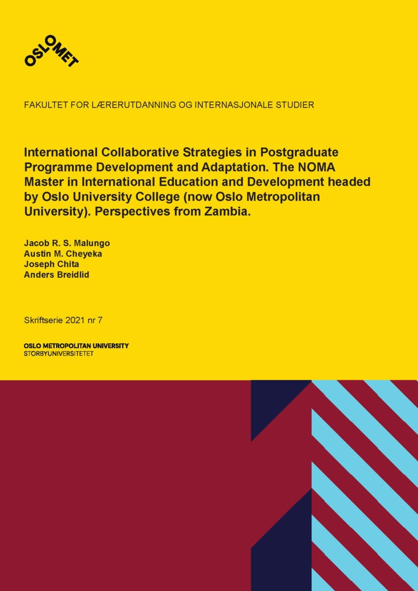 International collaborative strategies in post-graduate programme development and adaptation - the NOMA Master in international education and development headed by Oslo University College (now Os