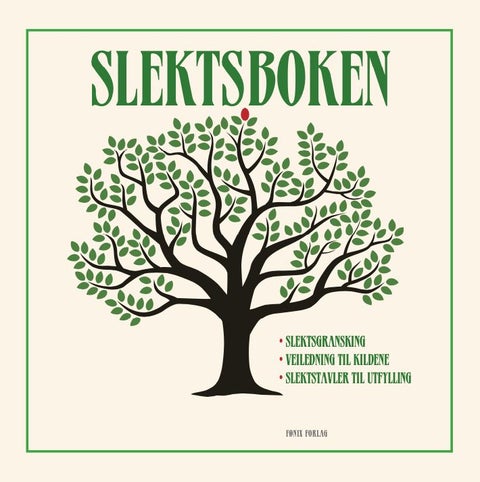 Slektsboken - slektsgransking, veiledning til kildene, slektstavler til utfylling