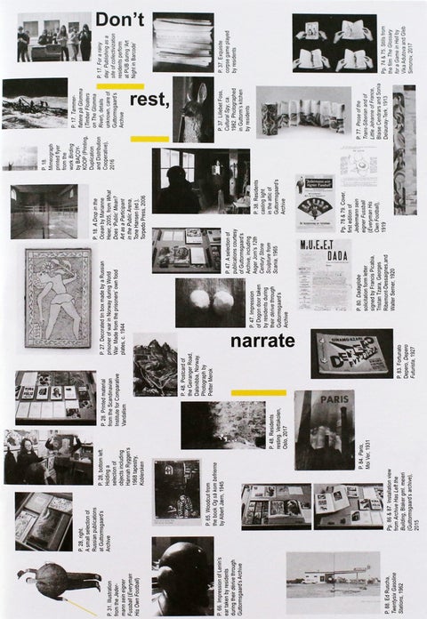 Don't rest, narrate - a book about art, publishing and collaboration