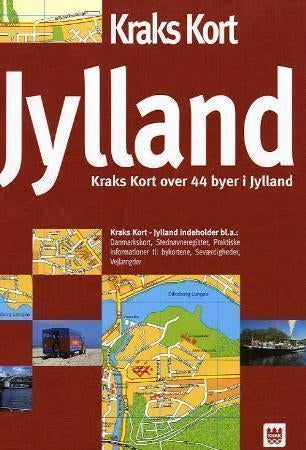 Jylland - Kraks kort over 44 byer i Jylland