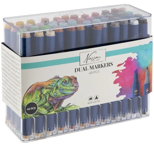 Tusj Round Dual Markers Alkoholbasert 48stk