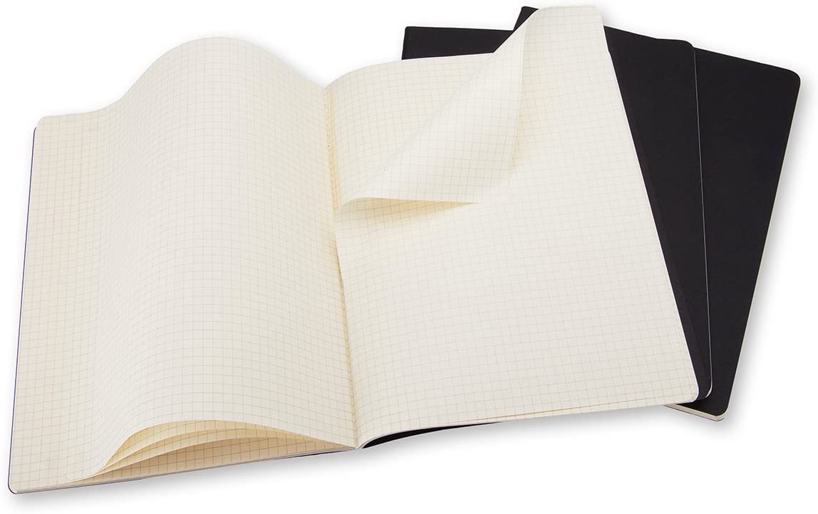 Moleskine Squared Cahier Xl - Black Cover (3 Set)