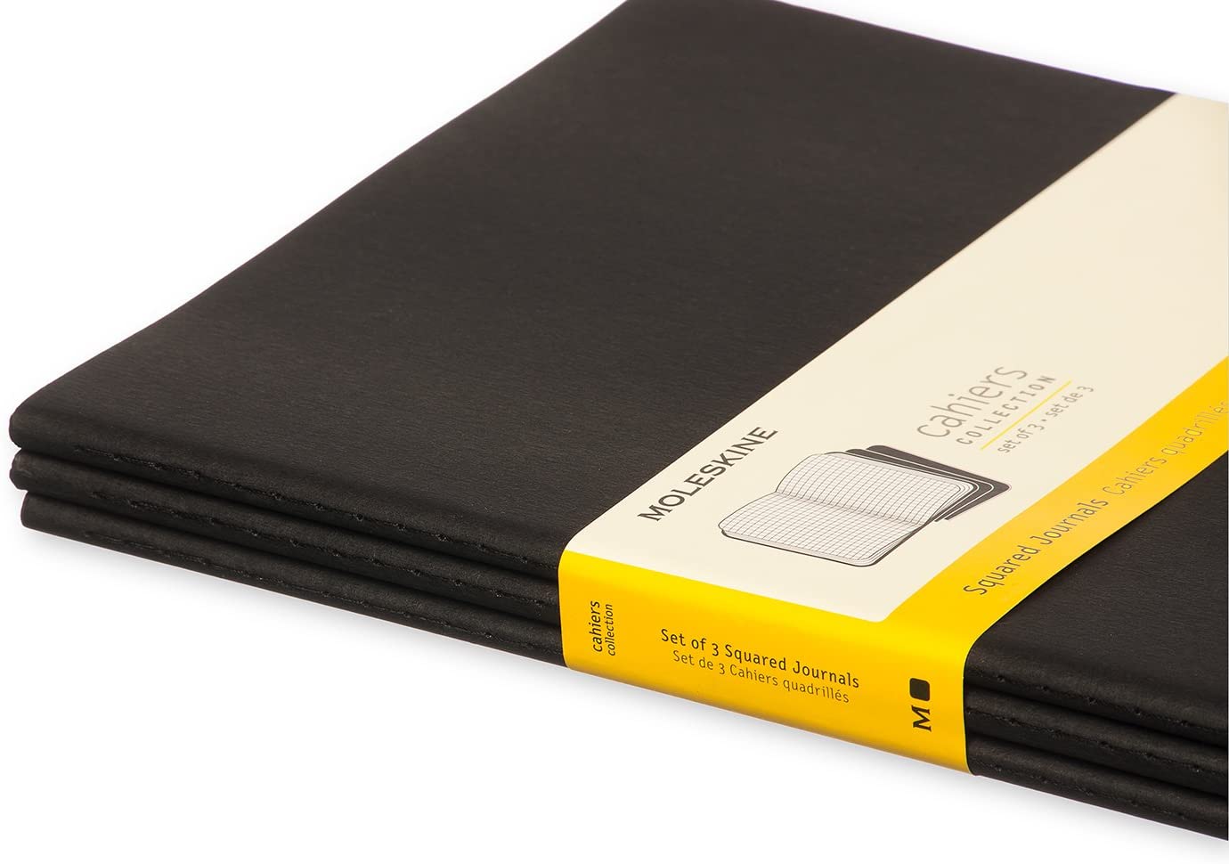 Moleskine Squared Cahier Xl - Black Cover (3 Set)