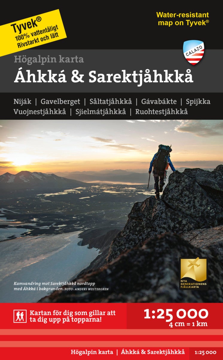 Bilde av Högalpin Karta: Áhkká &amp; Sarektjåkkå