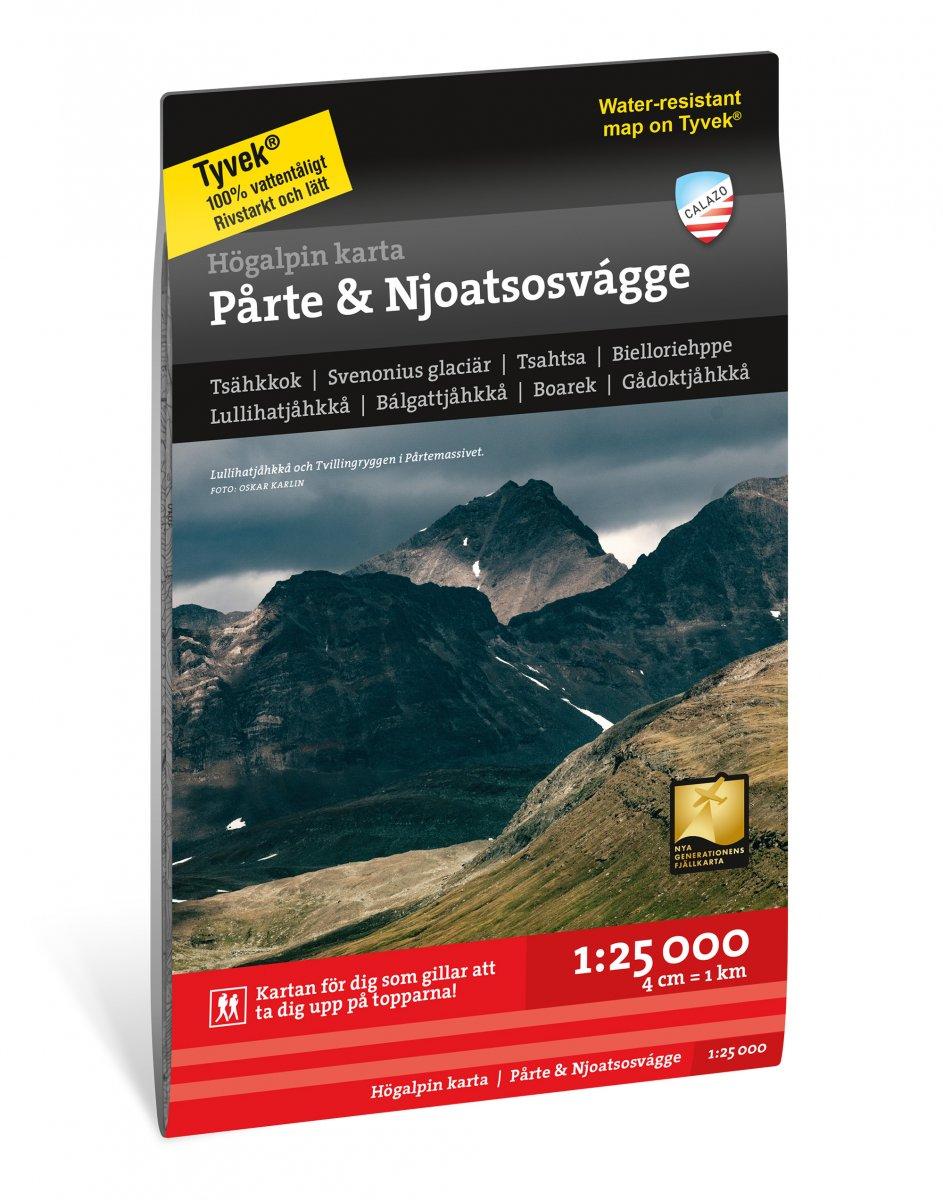 Högalpin karta: Pårte & Njoatsosvágge