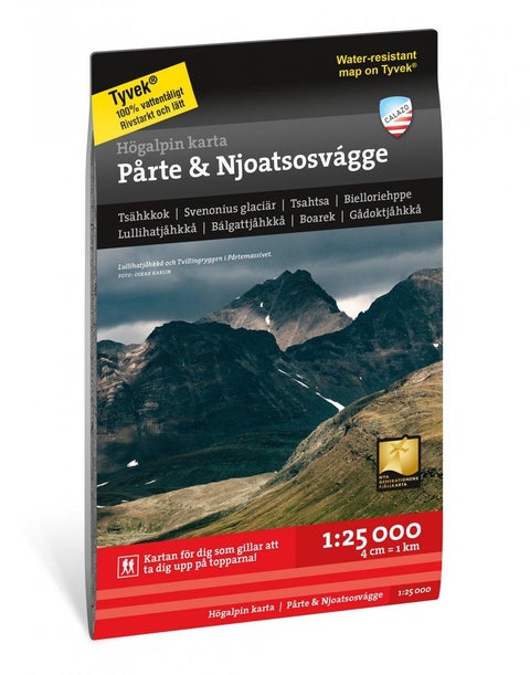 Högalpin karta: Pårte & Njoatsosvágge