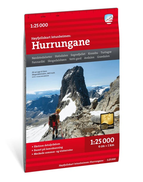 Høyfjellskart Jotunheimen: Hurrungane