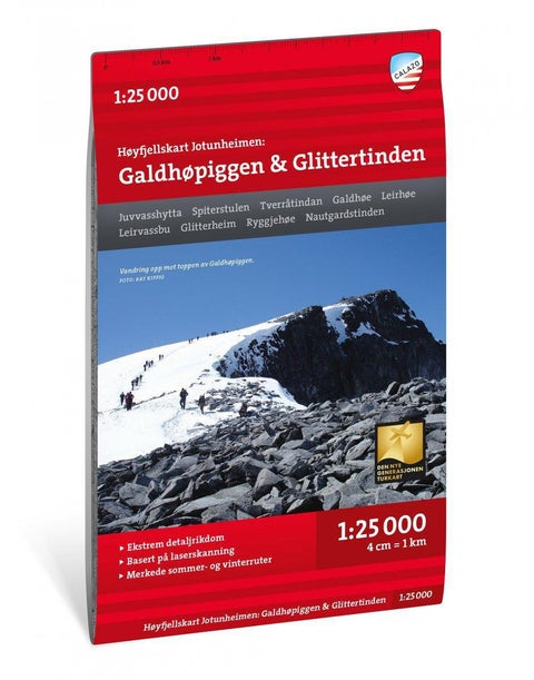 Høyfjellskart Jotunheimen: Galdhøpiggen & Glittertind