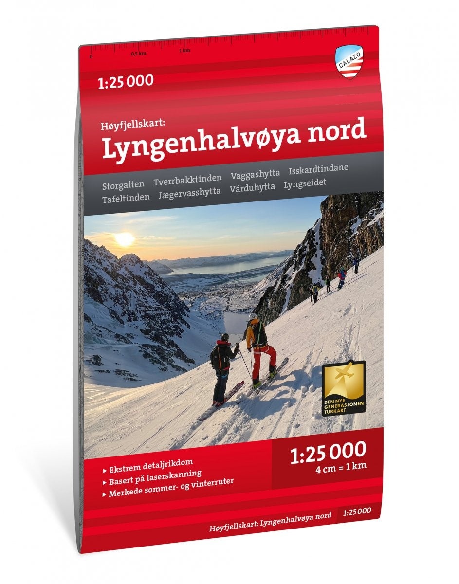 Høyfjellskart Lyngenhalvøya nord