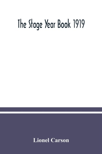 The Stage year book 1919