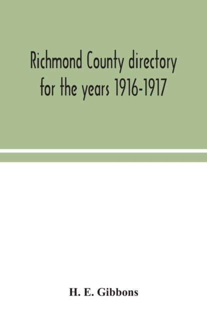 Richmond County directory for the years 1916-1917