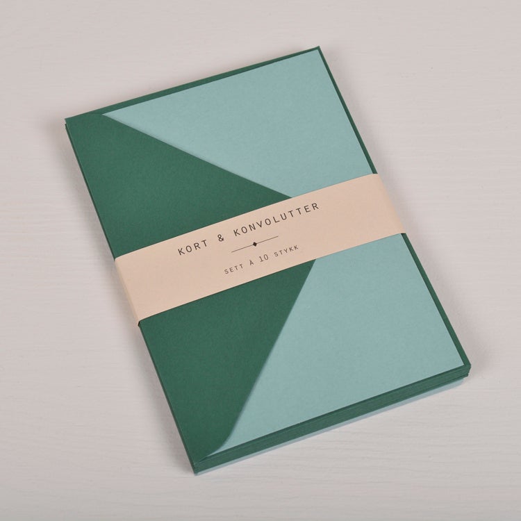 Kort og Konvoluttpakke C6 Grønn 10pk