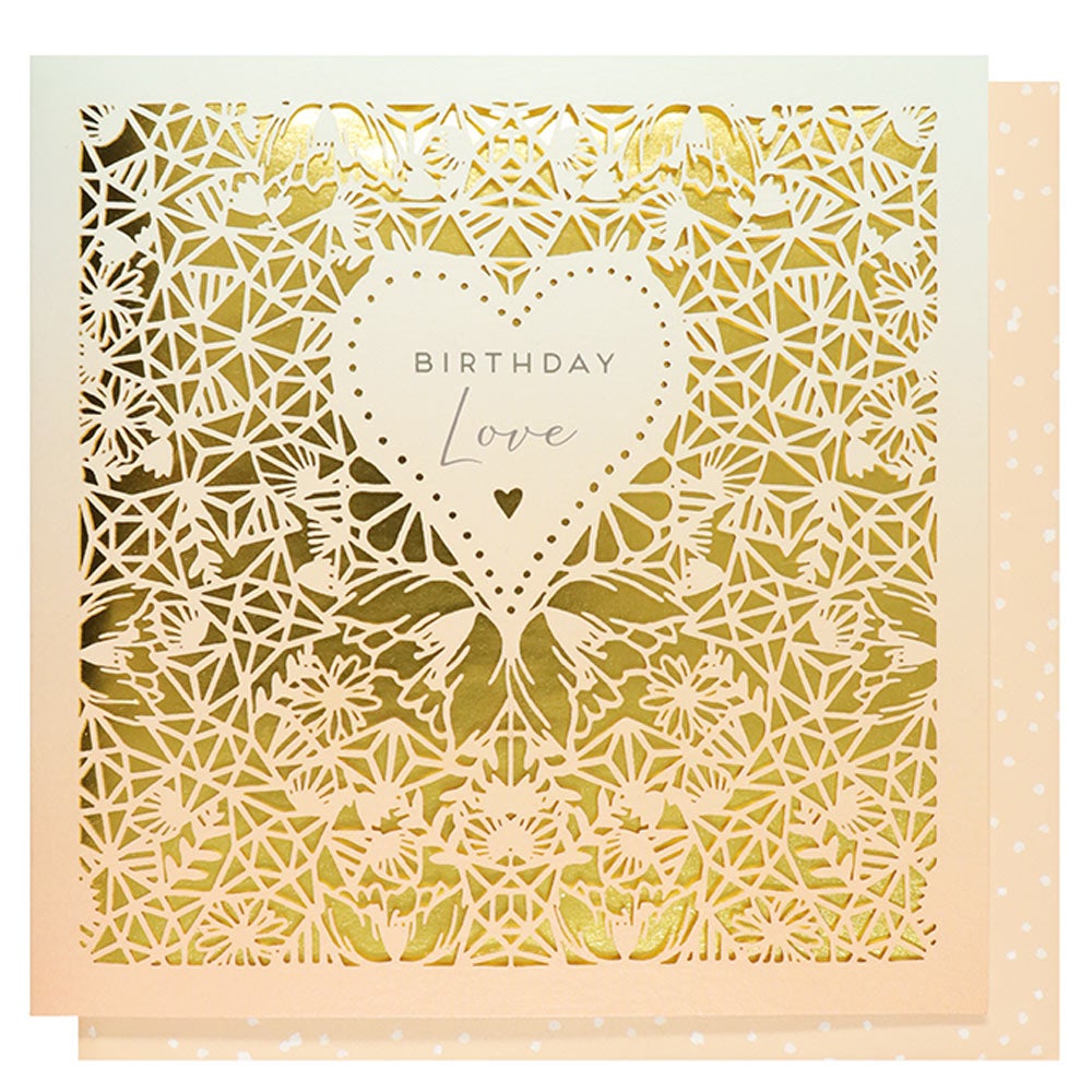 Systemkort Laser Cut Heart Happy Birthday
