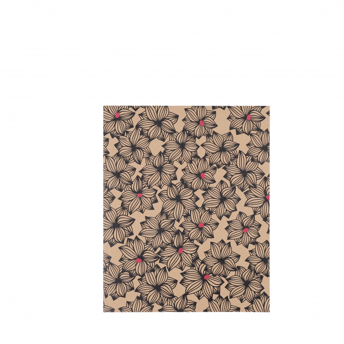 Notatbok Kraft 22x26cm Linjert Flowers