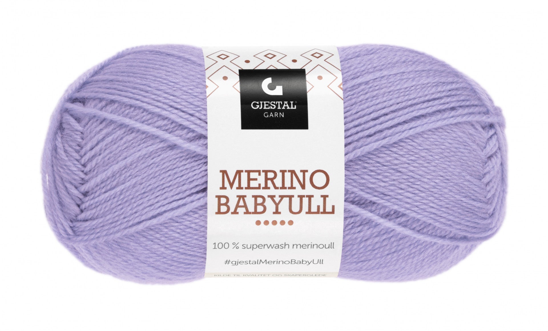Garn Gjestal Merino Baby Ull 50g Lys lilla