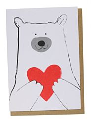 Kort Valentine Bear Heart
