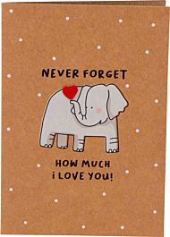 Kort Valentine Never Forget Elephant Heart