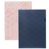 Plastlomme Kozo A4 Navy And Pink 2pk