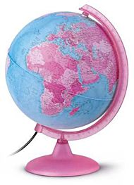 Globus m/lys Rosa 25cm Plastfot