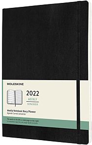 Kalender Moleskine 2022 12m X-Large Uke Sort 
