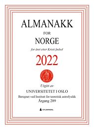Almanakk for Norge 2022
