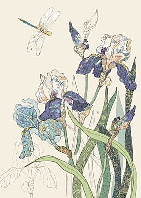 Kort 167x118 Collage Bearded Irises