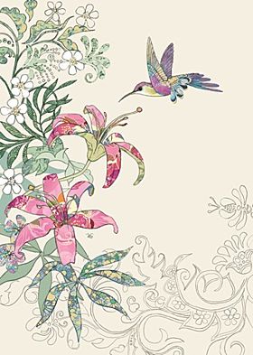 Doble kort 167x118, Collage, Lily Hummingbird