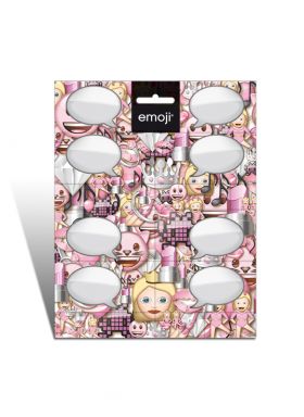 Boketiketter m/smÃ¥ stickers Emoji Pink