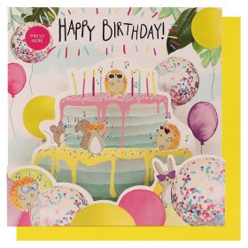 Lydkort PC Happy Birthday Cake Animals