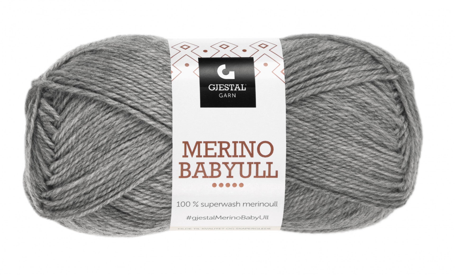 Garn Gjestal Merino Baby Ull 50g Mørk grå