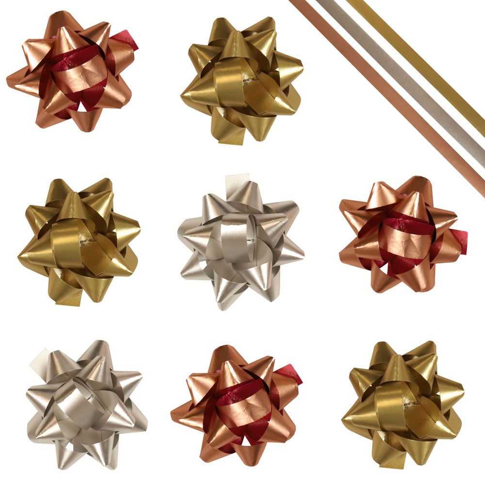 Rosetter og bånd Metallic Combo X12 Pcs