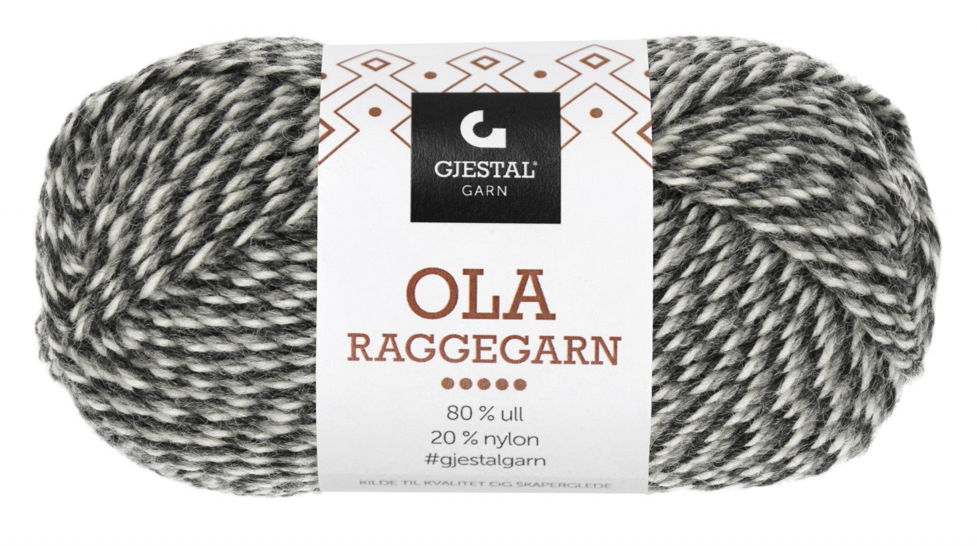 Garn Gjestal Ola Raggegarn 50g Koks/grå/natur