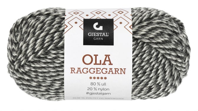 Garn Gjestal Ola Raggegarn 50g Koks/grå/natur
