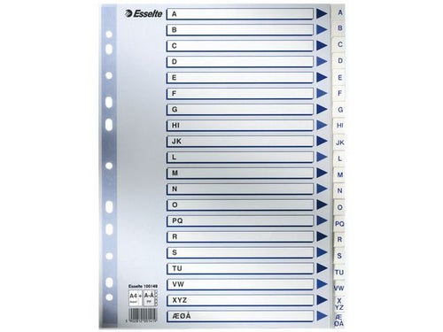 Register Esselte plast A4 maxi A-Å hvit