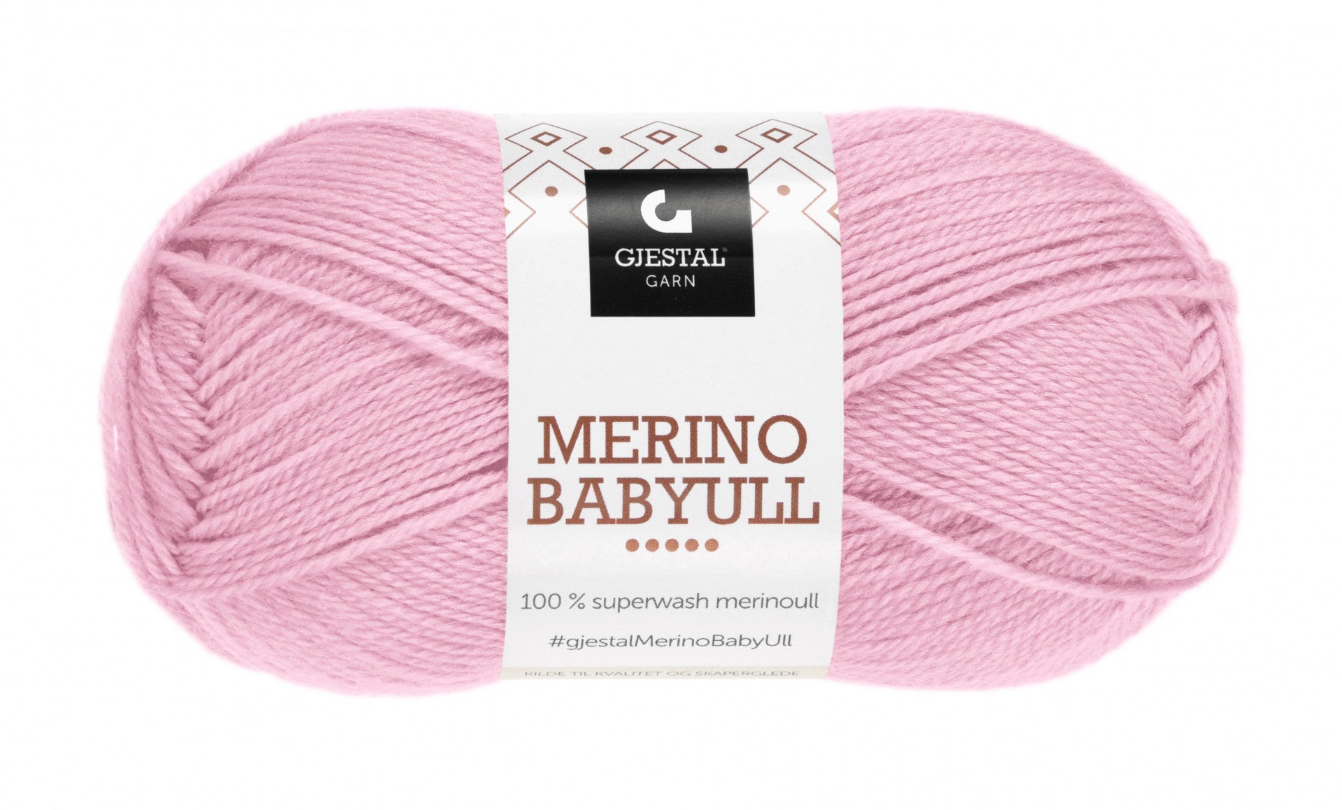 Garn Gjestal Merino Baby Ull 50g Lys rosa