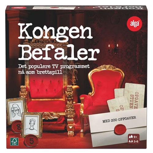 Brettspill inspirert av TV-serien Kongen Befaler. Et morsomt aktivitetsspill for hele familien.