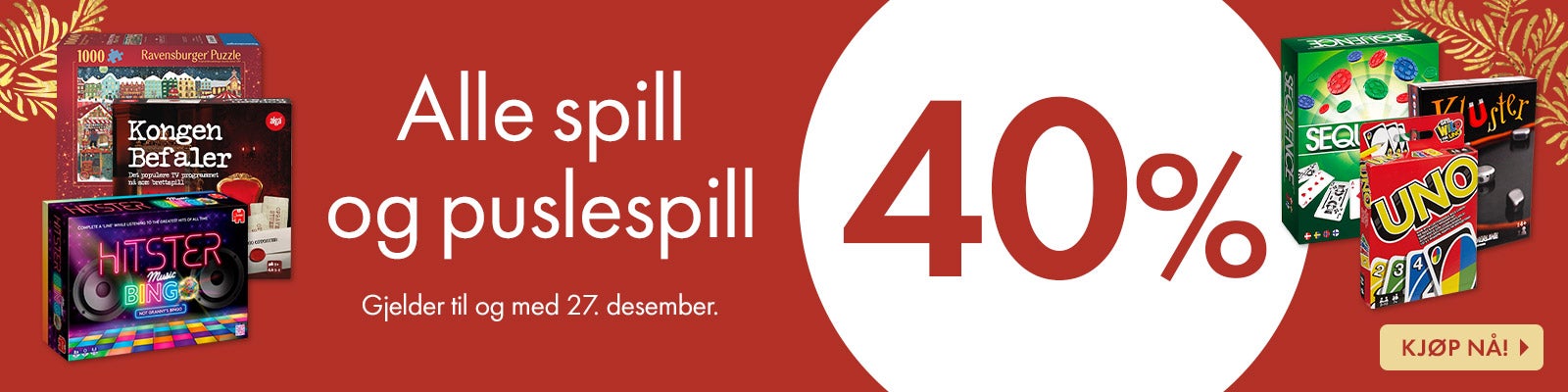 Topp 100 brettspill Brettspill og puslespill til 40% til og med 27. desember.